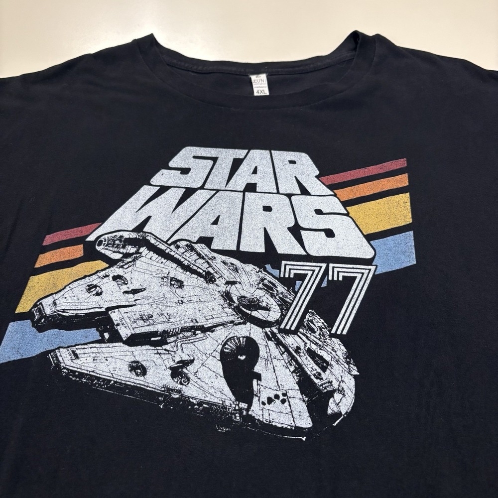 Star Wars Millennium Falcon 77 Graphic T-shirt Black Men's Size 4XL